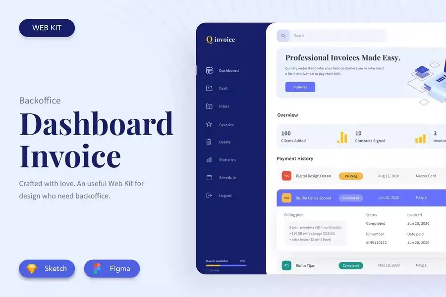Image showing Invoice template made for Figma