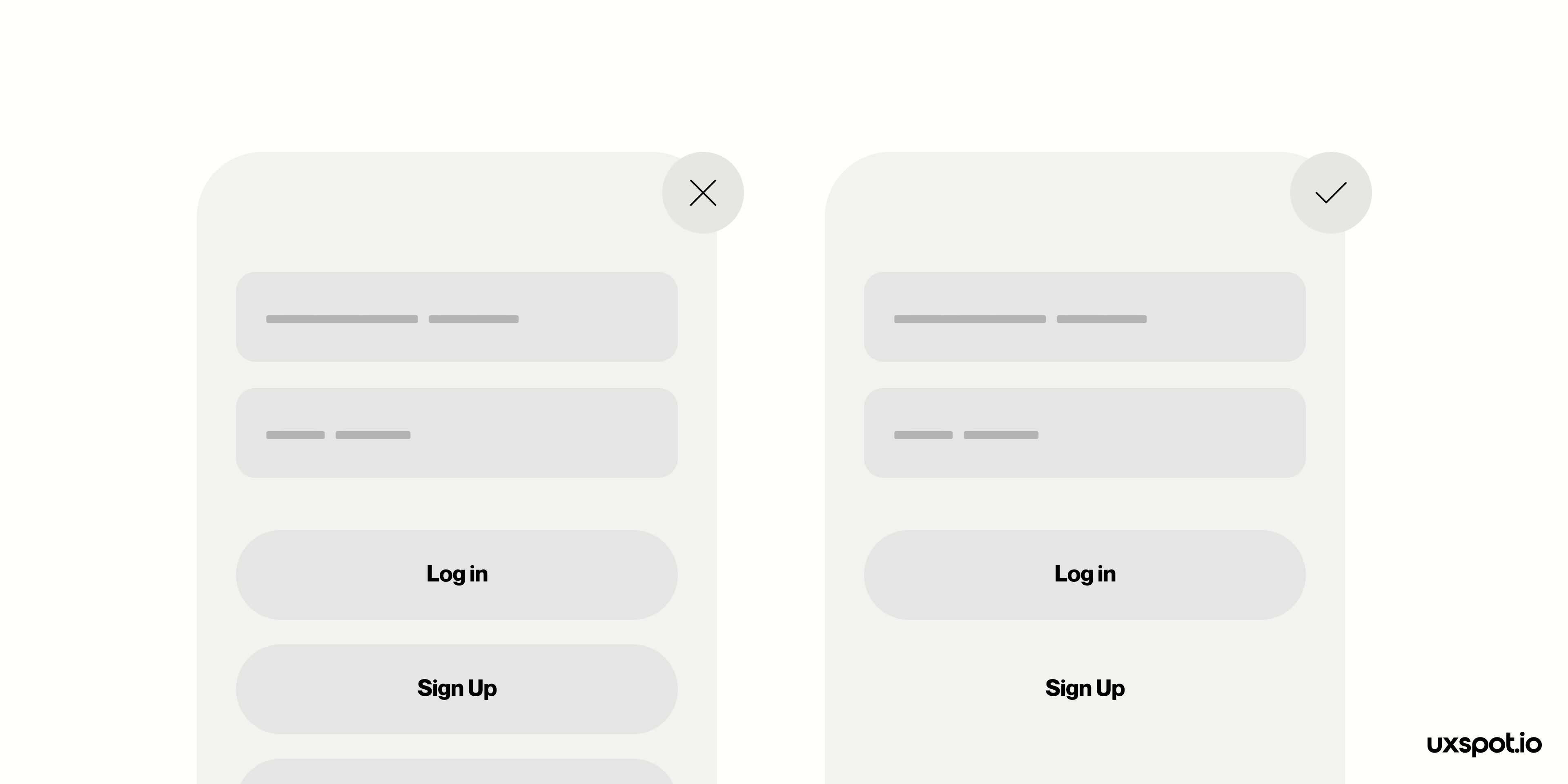 Image comparing good vs bad UX