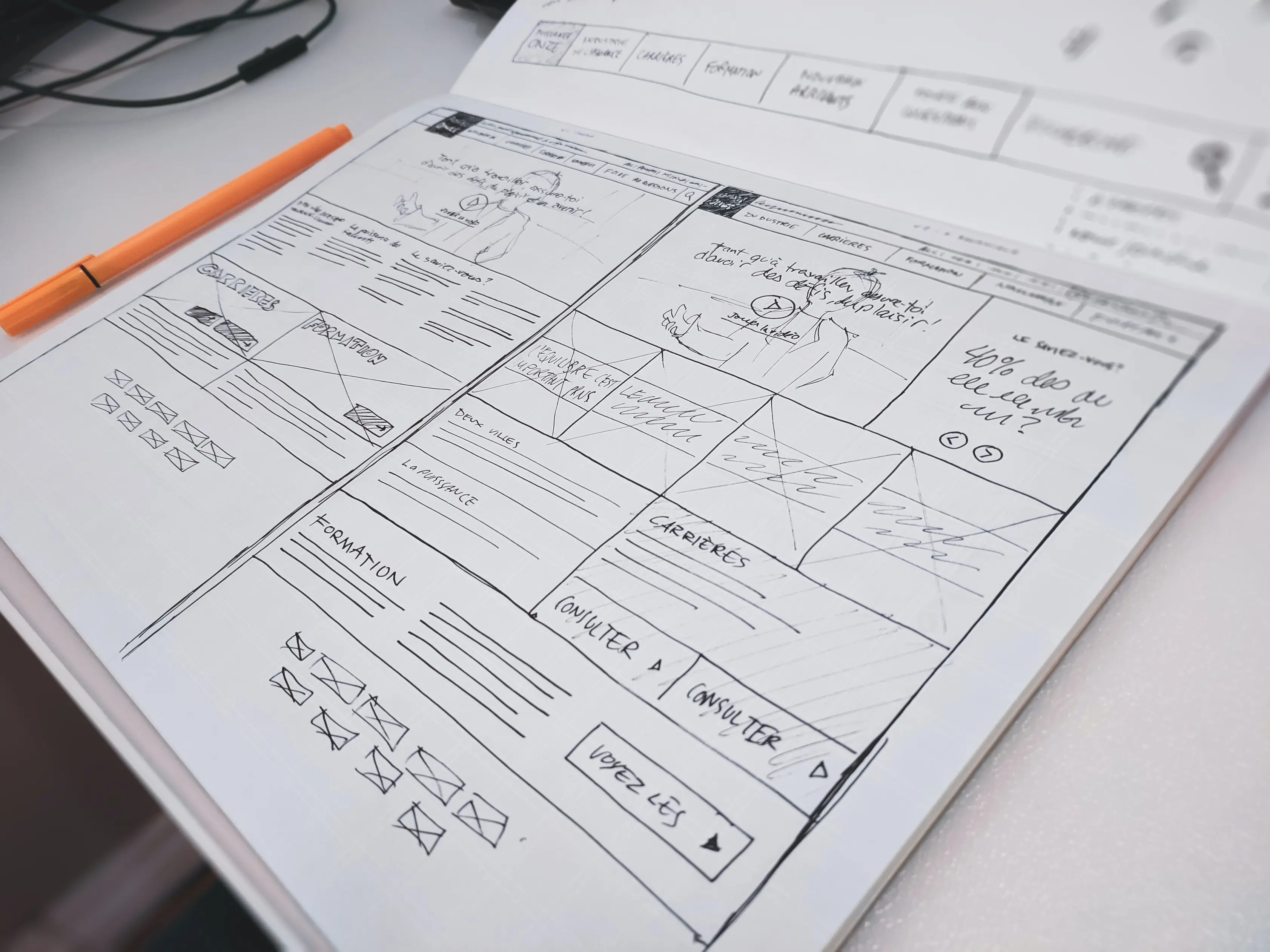 Image showing a product wireframe in a notebook